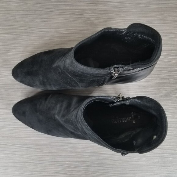 Aquatalia Roma Weatherproof Bootie, Black Suede & Leather, Womens Size 9 M - Picture 10 of 12